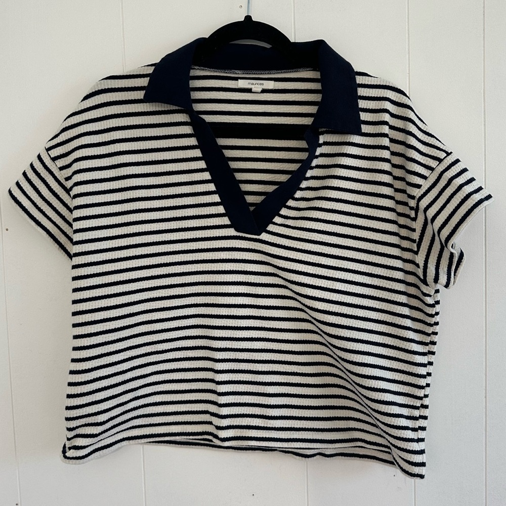 Navy Cropped Polo